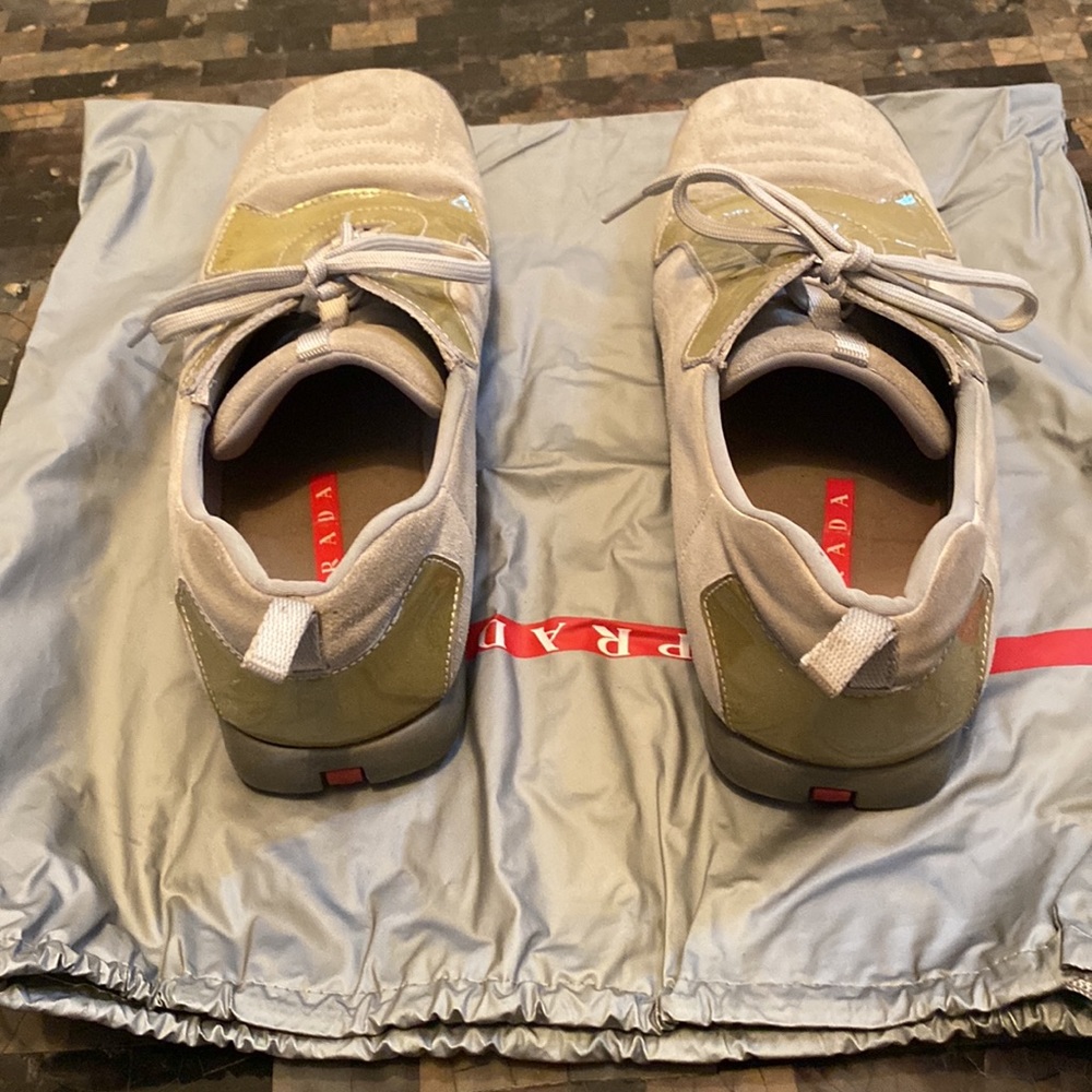 Prada Grey Suede Sneakers - Size 10 (US). - Picture 5 of 13